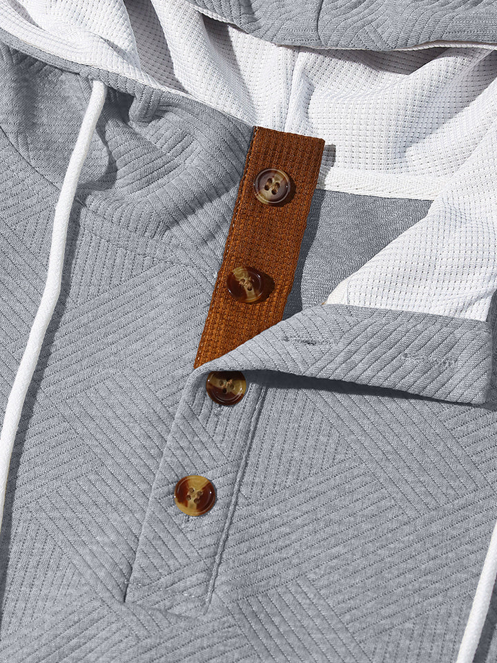 Textured Long-Sleeve Hooded Tracksuit