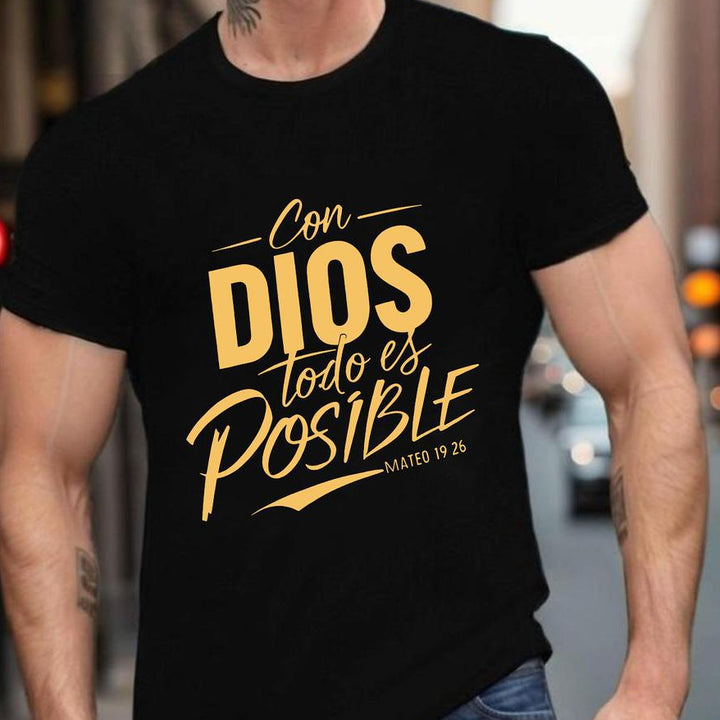 Con Dios Todo Es Possible Cotton Men’s T-Shirt