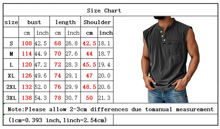 Stand-up collar button sleeveless top