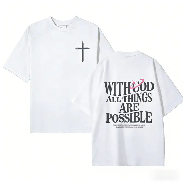 Faith and inspirational slogan short-sleeved shirt