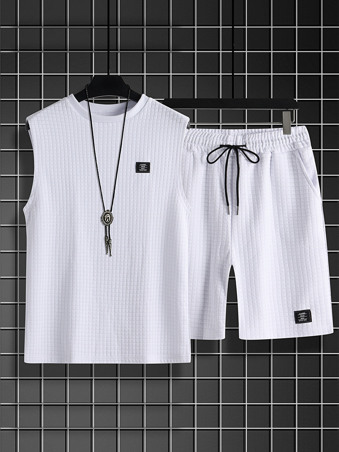 Sleeveless vest and shorts casual set