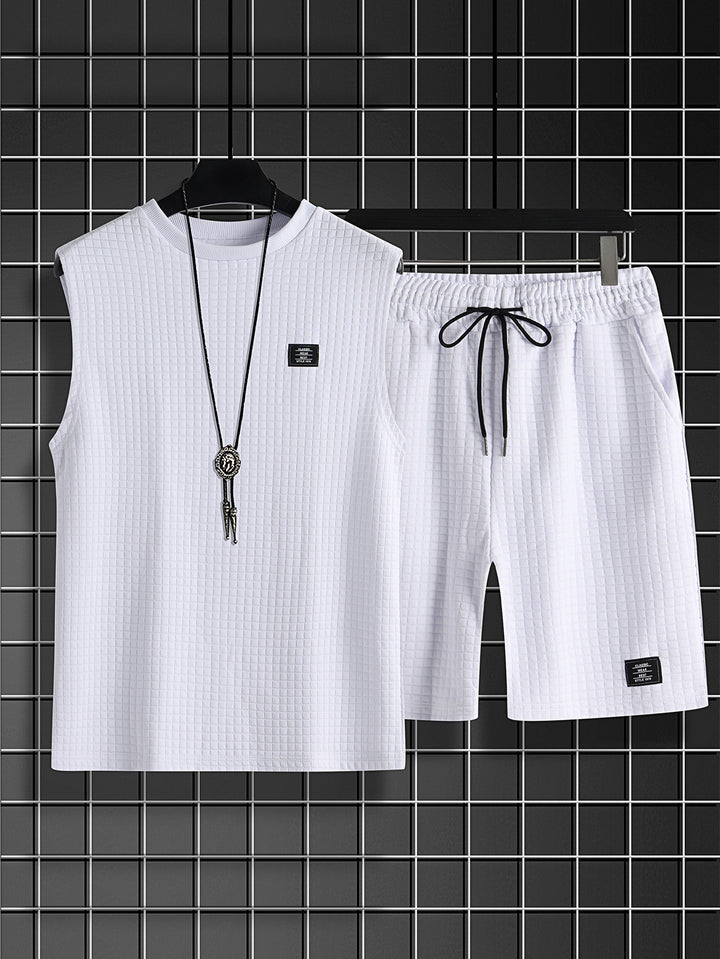 Sleeveless vest and shorts casual set