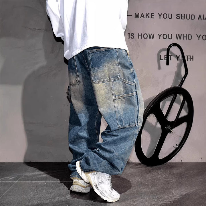 Vintage Patch Baggy Cargo Jeans