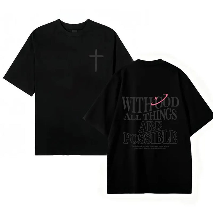 Faith and inspirational slogan short-sleeved shirt
