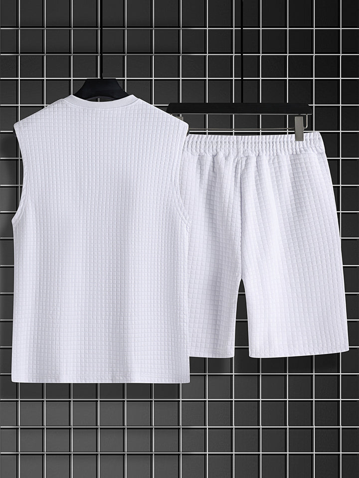 Sleeveless vest and shorts casual set