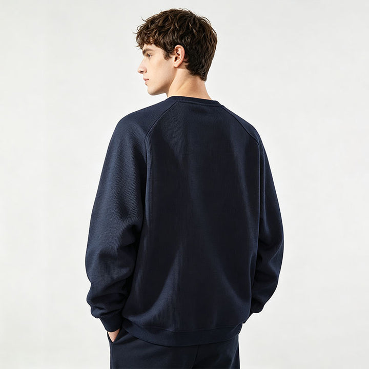 Crew-neck color-block panel sweatshirt