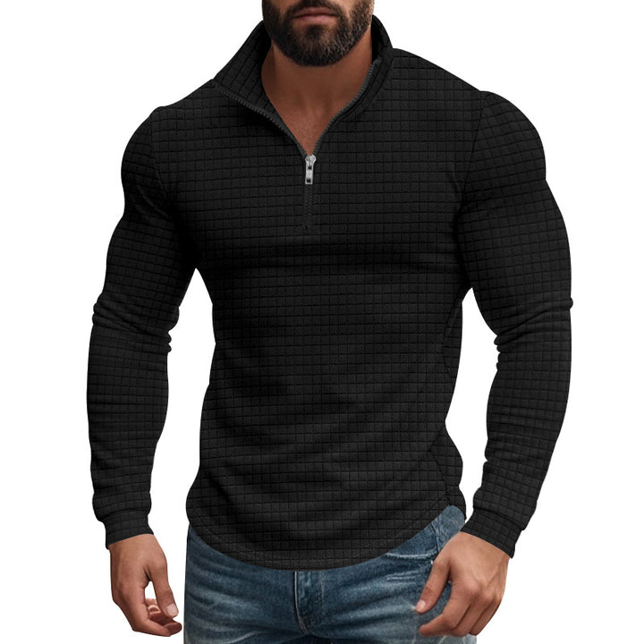 Stand-up collar long-sleeved sweatshirt