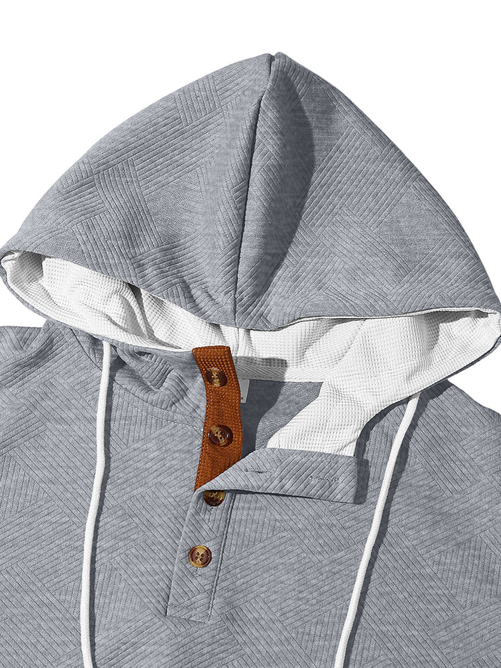 Textured Long-Sleeve Hooded Tracksuit