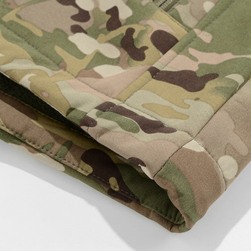 Men Camo Hooded Tactical Jacket