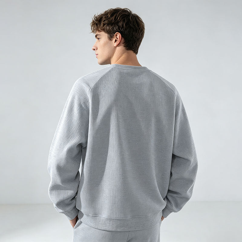Crew-neck color-block panel sweatshirt