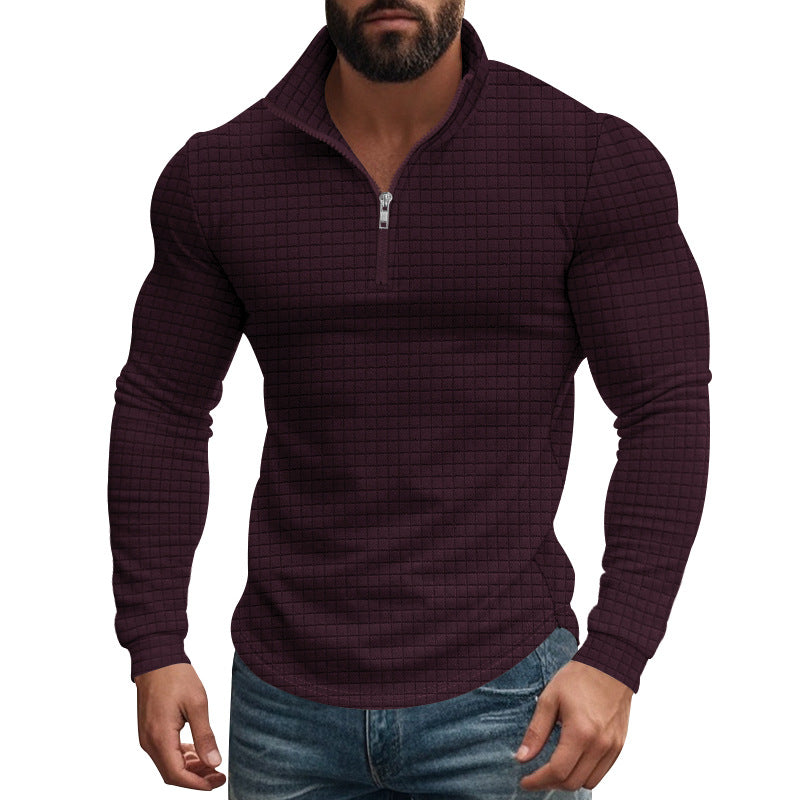 Stand-up collar long-sleeved sweatshirt