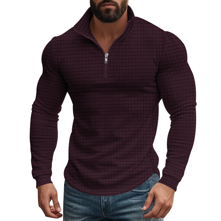 Stand-up collar long-sleeved sweatshirt