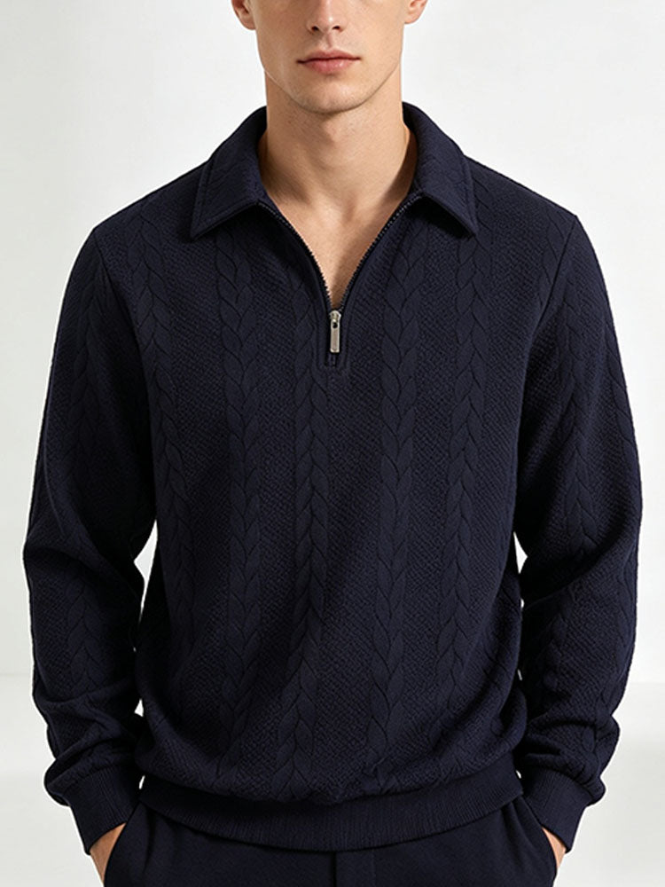 Half-zip collared pullover