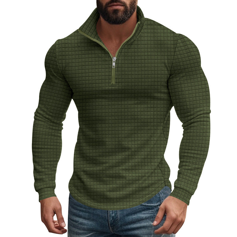 Stand-up collar long-sleeved sweatshirt