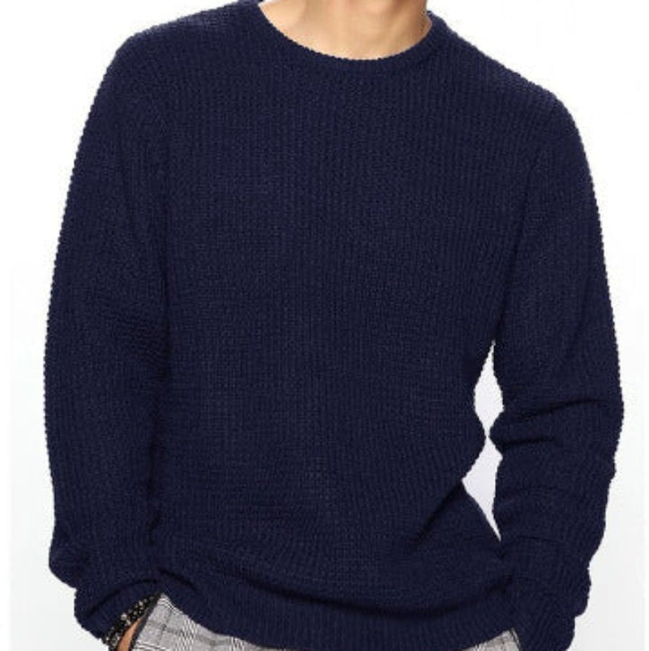 Solid color loose knit sweater