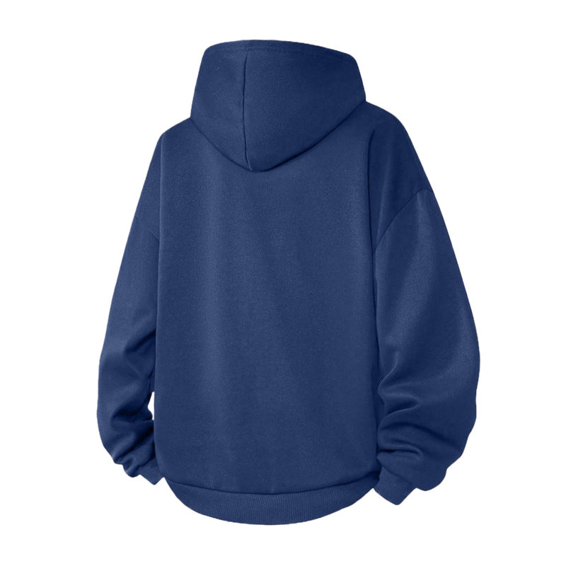 Half-zip high-neck hoodie