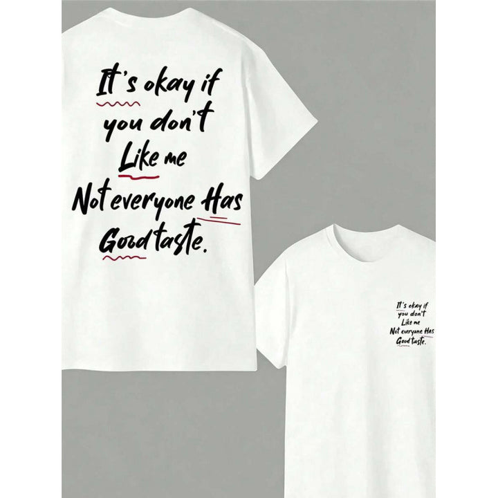 Fun retro satirical quote print casual crew neck short-sleeved T-shirt