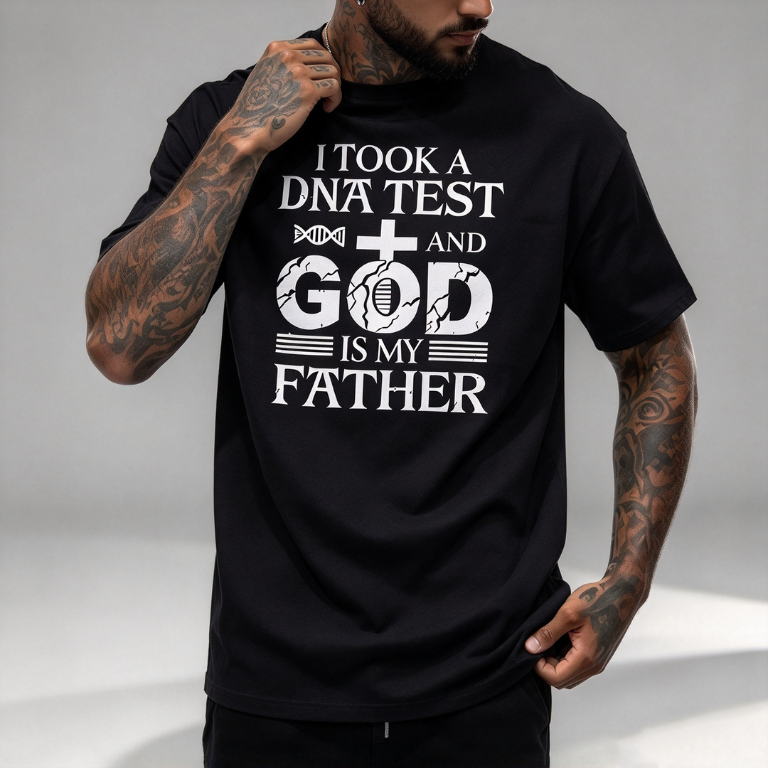 Retro DNA Cross Pattern T-Shirt