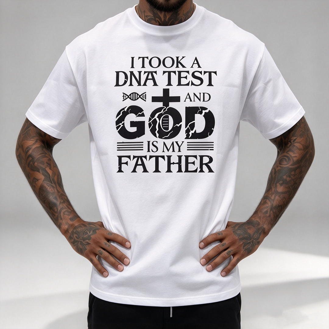 Retro DNA Cross Pattern T-Shirt