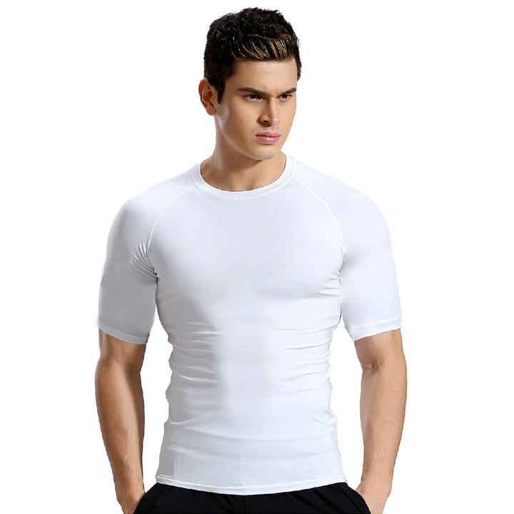 Summer High Elastic Quick-Drying Sports Tight-Fitting Short-Sleeve T-Shirt