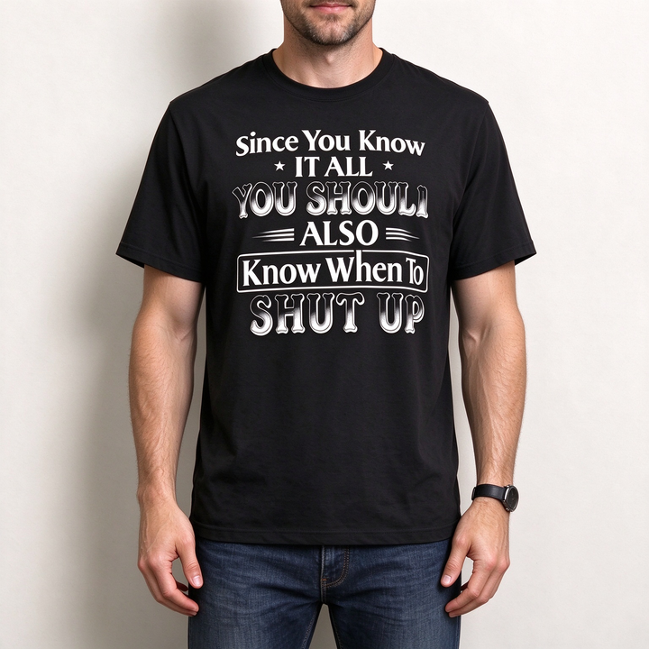 Witty Text Print Everyday Short Sleeve Tee