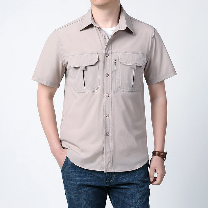 Quick-drying workwear casual short-sleeved shirt