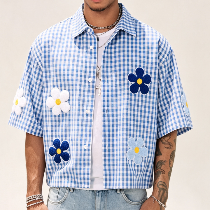 Oversized Short Sleeve Open Front Casual Shirt