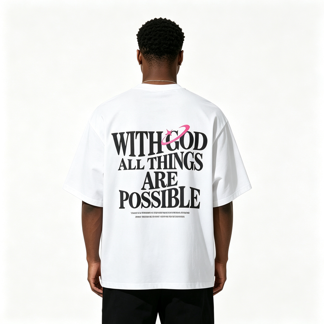 Faith and inspirational slogan short-sleeved shirt