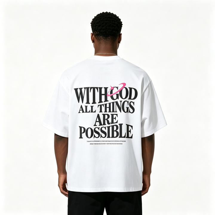 Faith and inspirational slogan short-sleeved shirt