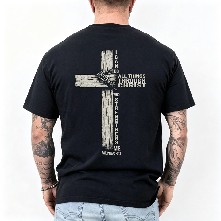 Double Sided Faith Quote Cotton T-Shirt