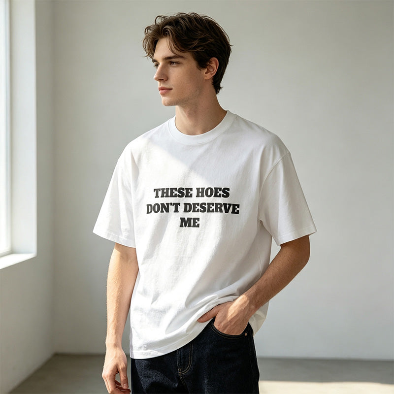 Satirical Letter Print Casual Slogan T-shirt