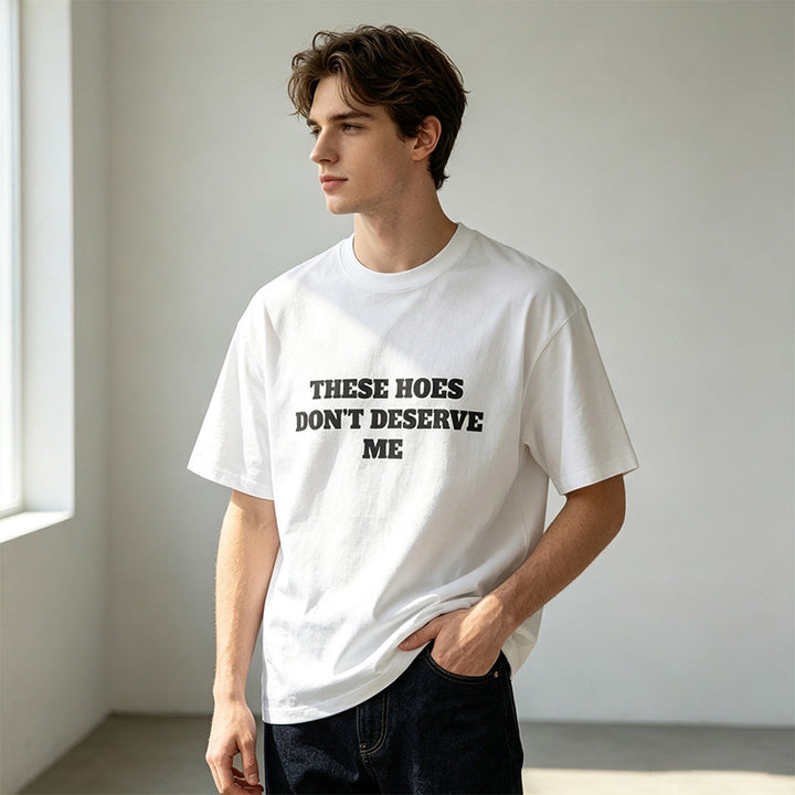 Satirical Letter Print Casual Slogan T-shirt