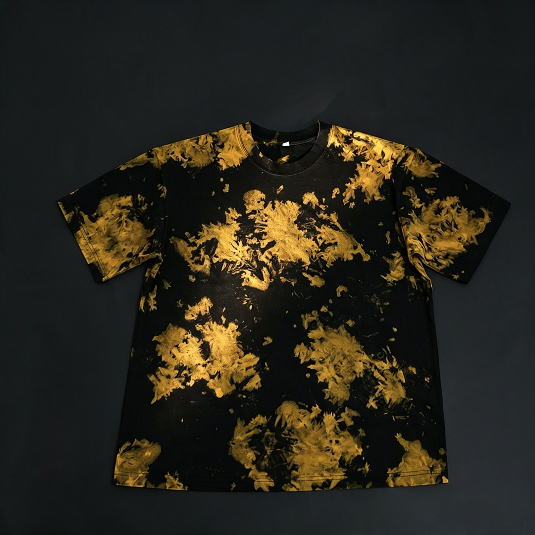 Distressed print tie-dye t-shirt