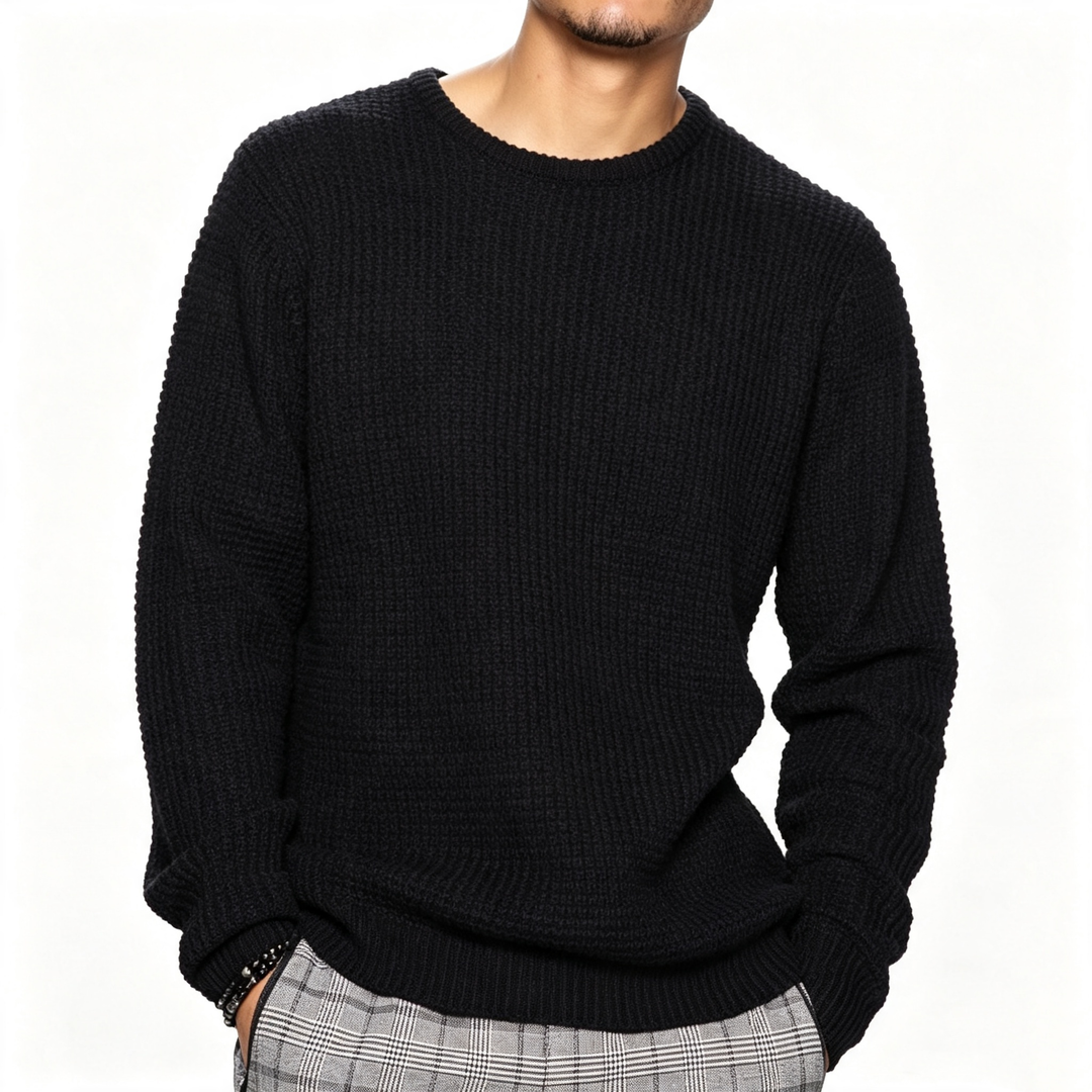 Solid color loose knit sweater