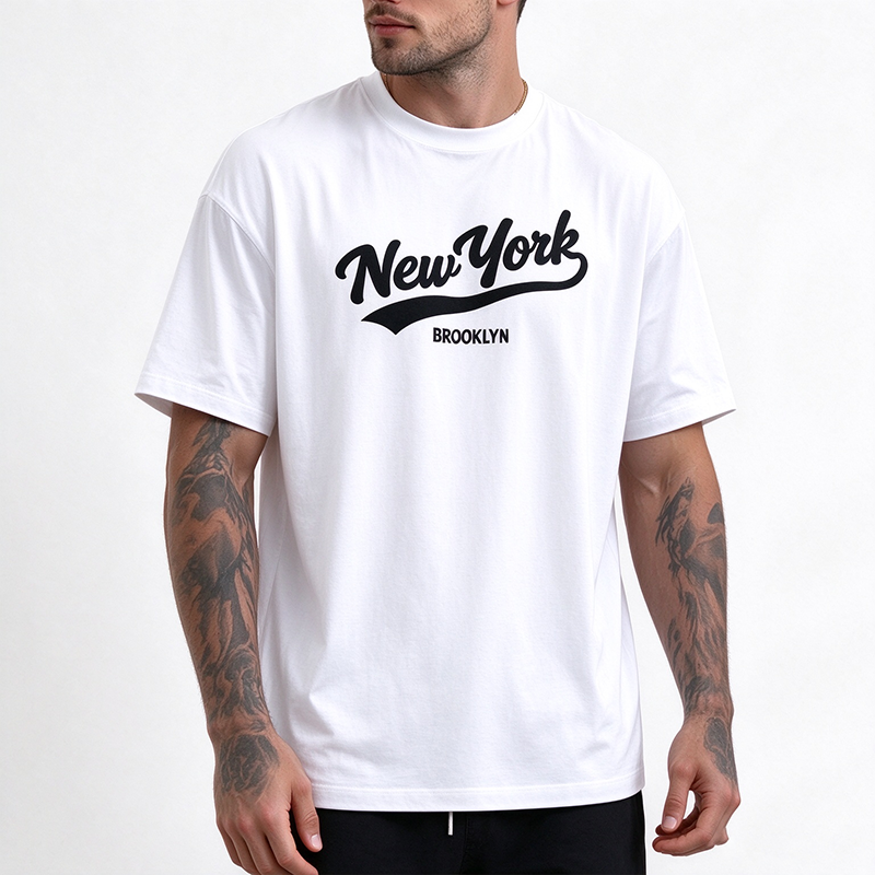 Mens Oversized Short Sleeve Print Tee
