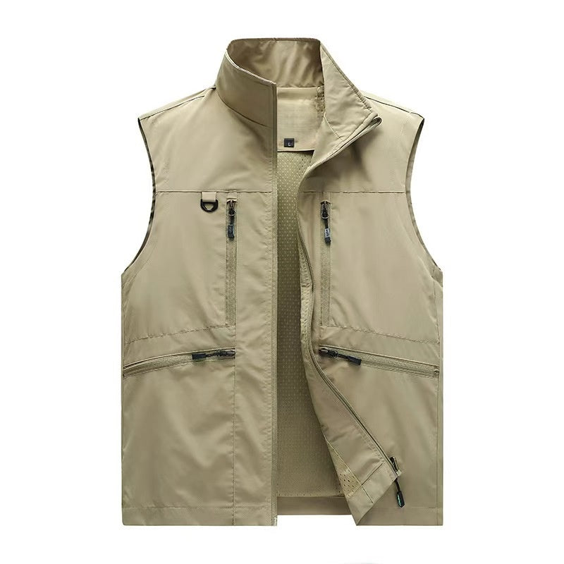 Lightweight Quick‑Dry Fishing Travel Vest Men Functional Cargo Waistcoat