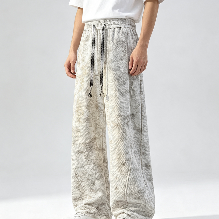 Men Tie‑Dye Loose Straight Leg Casual Sweatpants