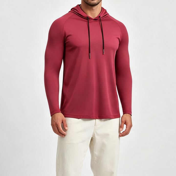 Men Breathable Sun Protection Hooded Tee