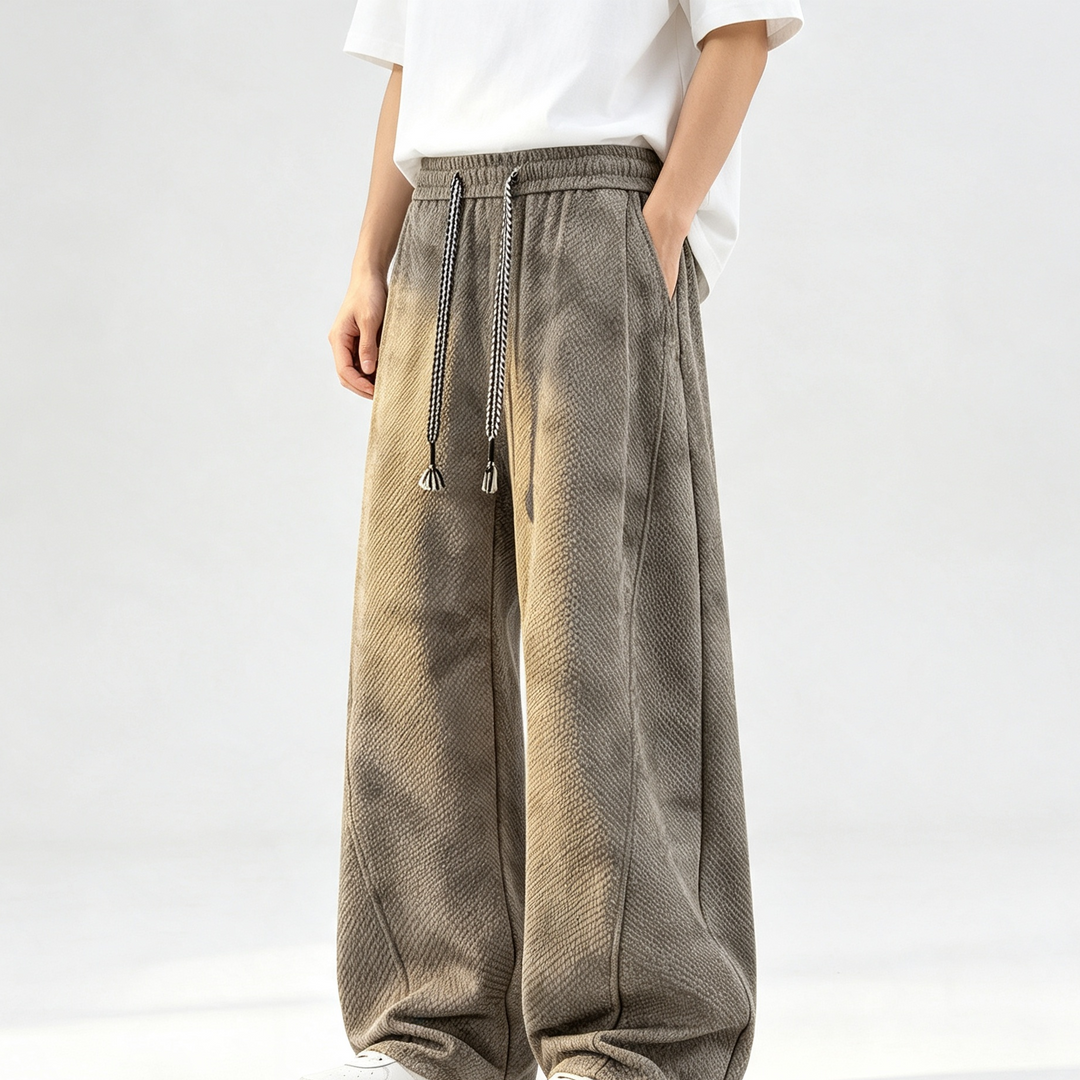 Men Tie‑Dye Loose Straight Leg Casual Sweatpants
