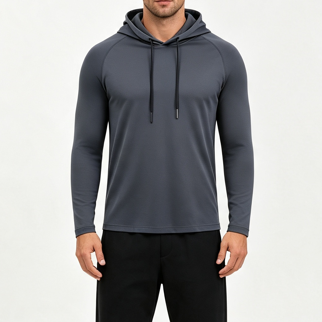 Men Breathable Sun Protection Hooded Tee