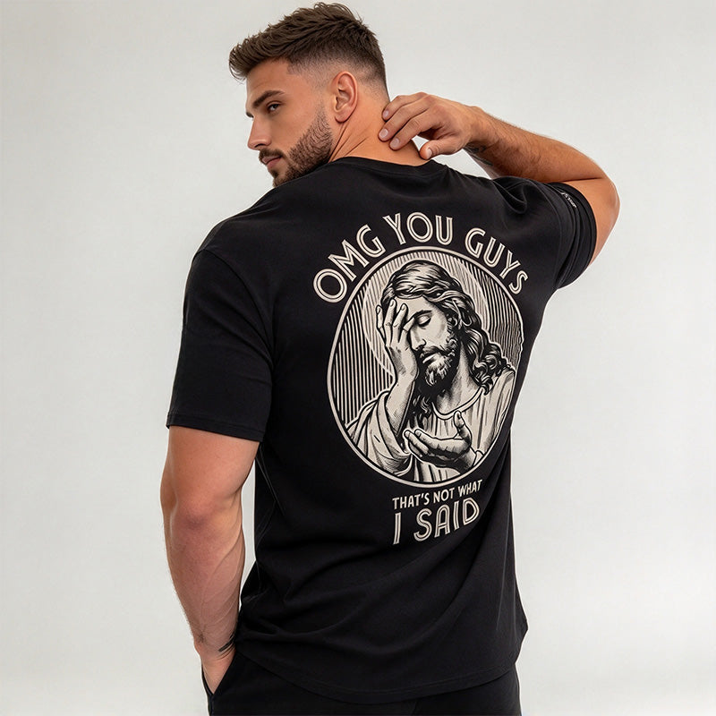 OMG YOU GUYS Fun Pattern Short-Sleeve T-Shirt