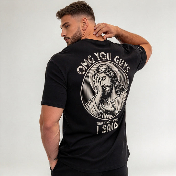 OMG YOU GUYS Fun Pattern Short-Sleeve T-Shirt