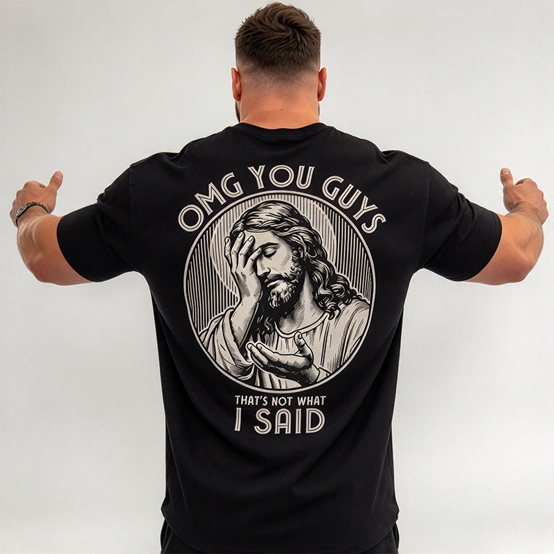 OMG YOU GUYS Fun Pattern Short-Sleeve T-Shirt
