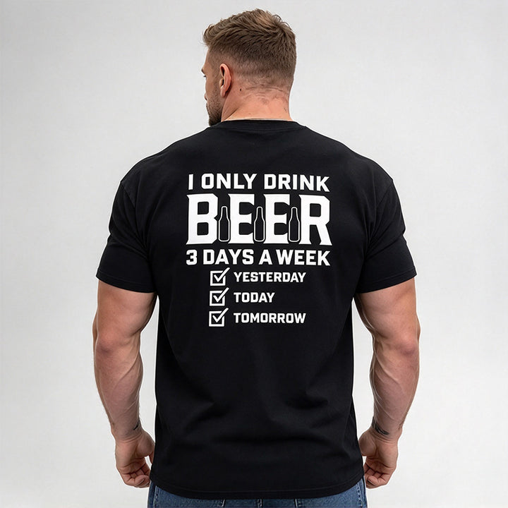 Beer Fun List Back Print Short-Sleeve T-Shirt