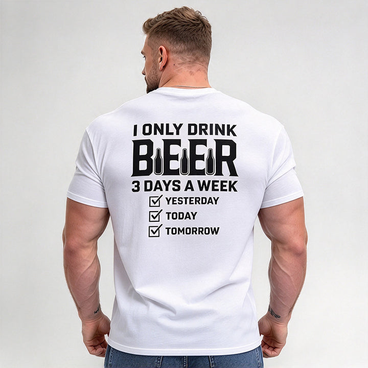 Beer Fun List Back Print Short-Sleeve T-Shirt