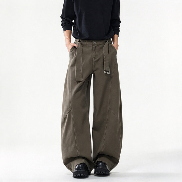 American retro loose-fitting curved trousers