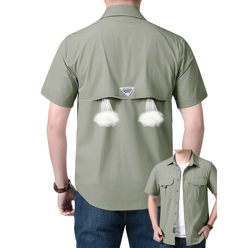 Quick-drying workwear casual short-sleeved shirt