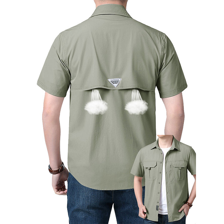Quick-drying workwear casual short-sleeved shirt