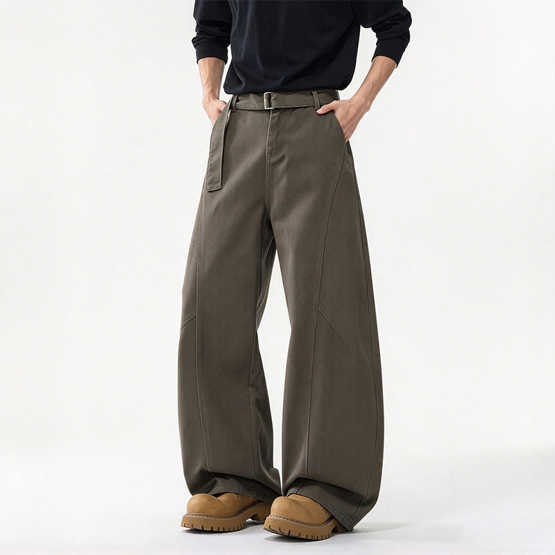 American retro loose-fitting curved trousers