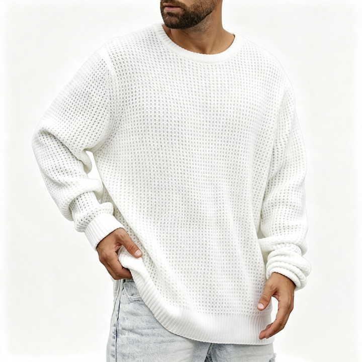 Solid color loose knit sweater